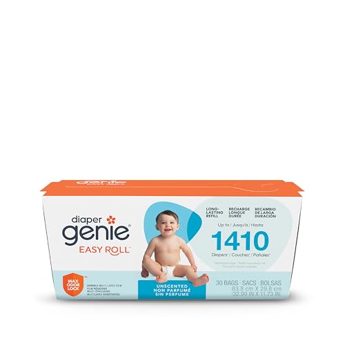 Diaper Genie Easy Roll Refill with 30 Bags, Holds up to 1410 newborn diapers per refill