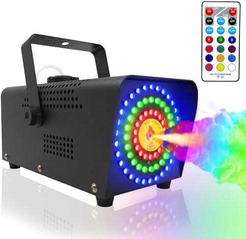 IMONE Christmas Fog Machine 72 LED in Circle for Dazzling Effects,Smoke Machine,Fog Machine with Remote Control,Fog Machine Outdoor,Fog and Light Machine,Smoke Machine Fog Party