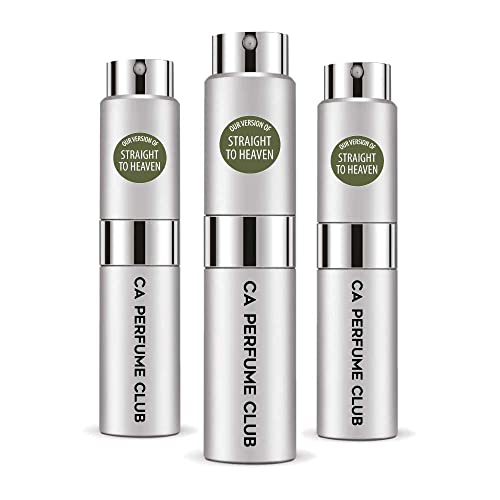 CA Perfume Impression of Straight To Heaven For Men Replica Version Fragrance Dupes Concentrated Long Lasting Eau de Parfum Spray Refillable Atomizer Bottle 0.27 Fl Oz-X3