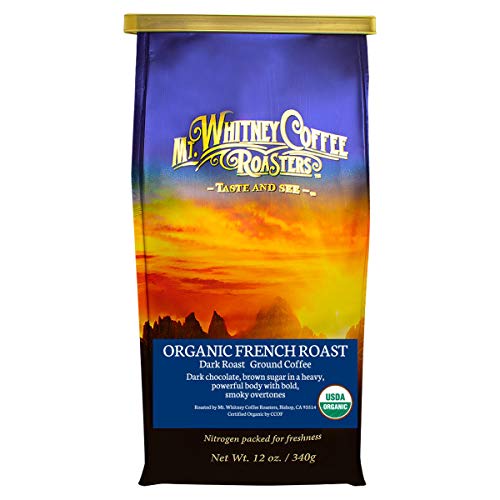 Mt. Whitney Organic French Roast, Dark Roast, Low Acid Coffee (Ground, 12 Oz)