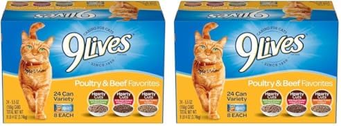 9Lives Poultry and Beef Variety Pack, 5.5 Ounce Can (Pack of 48)