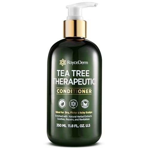 RoyceDerm Tea Tree Therapeutic Conditioner: Hydrating Conditioner for Itchy, Flaky Scalp - Soothing Botanical Formula with Tea Tree, Aloe, Camellia Seed Oil, Paraben & Sulfate Free
