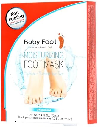Baby Foot Unscented Non-Peel Moisturing Mask – Hydrate and Refesh Feet in 15-Minute - No Pain Feet Treatment - For Men and Women - Smooth and rich moisturizer for Baby Soft Feet