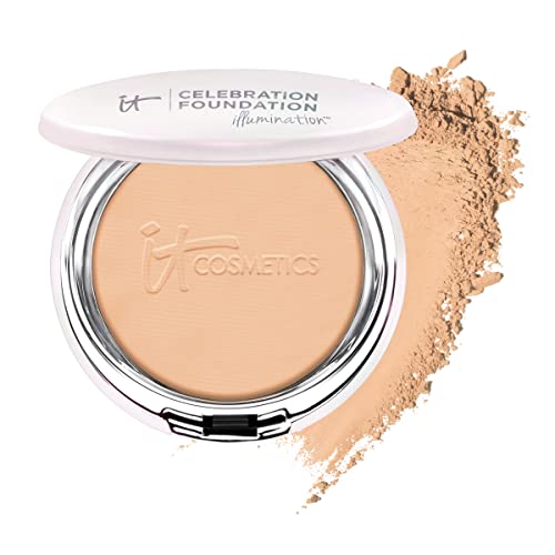 IT Cosmetics Celebration Foundation Illumination - Full-Coverage, Anti-Aging Powder Foundation - Blurs Pores, Wrinkles & Imperfections - 0.3 oz