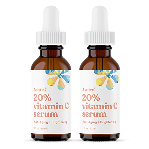 ASUTRA Anti-Aging 20% Vitamin C Serum, 1 fl oz (2pk) | Boost Collagen
