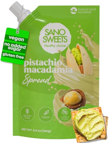 Pistachio Cream Butter Paste Syrup Spread Sugar-Free Organic No Sugar Added Vegan Macadamia Healthy Alternative Gluten-Free Smooth No Palm Oil Perfect For Pancakes Desserts Smoothies Low-Carb Snack
