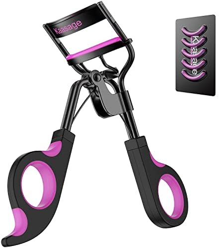 Kaasage Eyelash Curler with Pads, Lash Curler with 5 Extra Silicone Replacement Pads, Achieve Perfect Curls in 5 Seconds