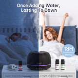 ASAKUKI Essential Oil Diffusers with 10Pcs*10ml Pure Essential Oil Gift Set, 5 in 1 Ultrasonic 300ML Aromatherapy Fragrant Oil Humidifier Vaporizer with Remote Control, Timer and Auto-Off-Black