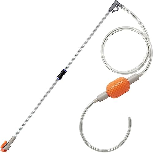 Compact Aquarium Siphon Vacuum and Water Changer Kit with Cleaning Brush. Perfect for Simultaneous Water Changing and Cleaning in Small Fish Tanks. Gravel and Sand Cleaning.