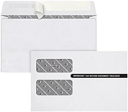 Adams 2 Up 1099 Envelopes, Security Tinted, Peel and Seal Self Seal, White, 5-5/8 x 9 Inches, 24 Per Pack (TXA2222PS-2)