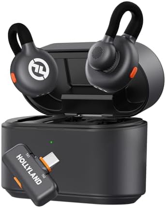 Hollyland Lark M2S Wireless Lavalier Microphone with USB-C Plug for iPhone 15/16 and Android, Titanium Clip, Plug-and-Play, Noise Cancelling, 300m Range, 27H Battery Life for Vlogging, YouTube