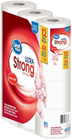Great Value Ultra Strong Toilet Tissue Paper, 12 Mega Rolls