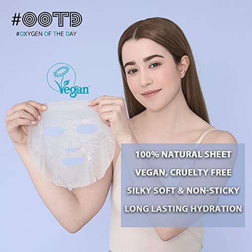 #OOTD Collagen Hydrating Sheet Masks for Face Korean Anti Aging Mask Sheet for Dry Skin & Sensitive Skin, EVE Vegan, Not Tested on Animals, No Parabens, No Sulfates, Hyaluronic Acid, Witch Hazel 10EA