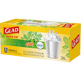 Glad Trash Bags, OdorShield Small Garbage Bags, Gain Original & Febreze, 4 Gal, 26 Count (Pack of 6)