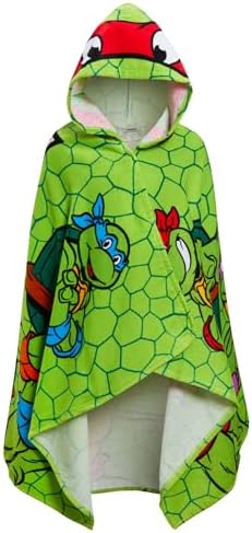 Teenage Mutant Ninja Turtles Hooded Towel Raphael Poncho 100% Cotton Beach Towel Dress up Bathtowel Swimming Wrap