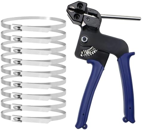 Cutting Metal Zip Ties Gun With 110PCS 304 Stainless Steel Zip Ties And Cable Tie Disassembly Tool,Cutting Tools Makes Super Tight Ties With A Clean Cut