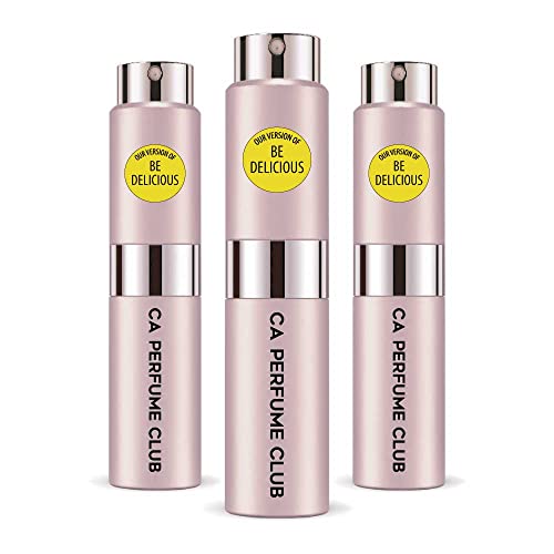 CA Perfume Impression of Donna K. Be Delicious For Women Replica Version Fragrance Dupes Concentrated Long Lasting Eau de Parfum Spray Refillable Atomizer Bottle 0.27 Fl Oz-X3