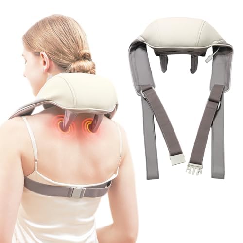Hotodeal Neck Massager with Heat,Electric Neck Shoulder Massager Cordless Shiatsu Massage Pillow for Pain Relief Deep Tissue, Portable Neck Massager with Heat Therapy,Buckle Basic Model