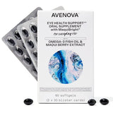 Avenova Eye Health Support Oral Supplement with MaquiBright® - Antioxidant-Rich Maqui Berry Extract and Omega-3 Triglyceride Fish Oil for Dry Eye Relief, Eye Strain and Vision Health, 60 Softgels