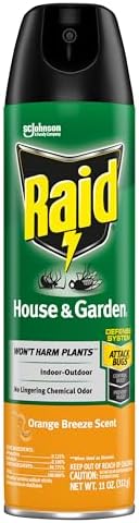 Raid House & Garden Insect Killer Spray, Orange Scent 11 Ounce (Pack of 1)