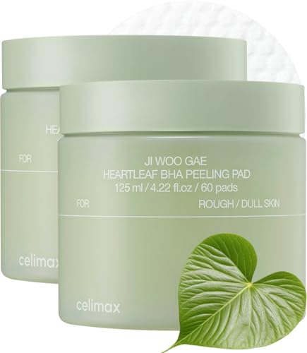 celimax Ji.Woo.Gae Heartleaf BHA Peeling Pad Double Edition | with Heartleaf Extracts, Exfoliating Toner Pads, Facial Peels, Hydrating, For Troubled Skin & Breakouts, Mother's Day Gift (60pads*2)