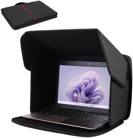 Laptop Sun Shade,Lightweight Laptop Sun Glare Shield Privacy Cover for Working Outside,Computer Privacy Hood Foldable and Portable Shield Cover Computer Hood Outside Glare 14''(Patent Pending)