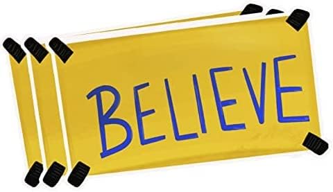 Believe Sticker Pack 3 - Vinyl Decal Bumper Stickers for Journaling, Laptop, Bike, Kids, Teens, Water Bottle, Car, Luggage, Guitar, Skateboard - Pack of 3 (10 Inch Wide)