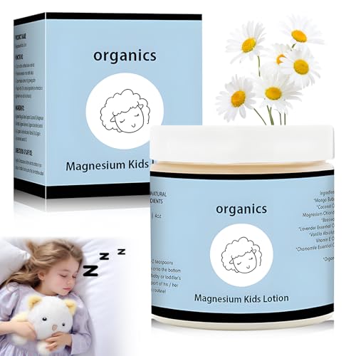 Organics Magnesium Lotion for Kids, Magnesium Lotion For Sleep, Topical Magnesium Cream Helps Stay Calm at Bedtime and During The Night (1PCS, 1)