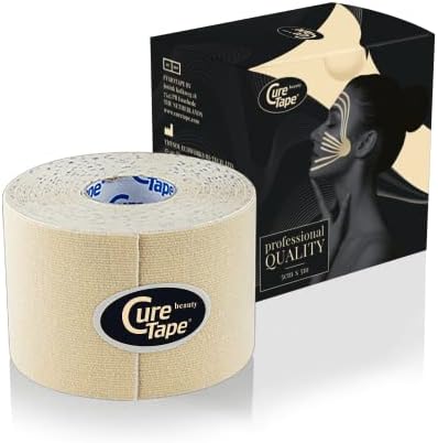 CureTape Beauty Kinesiology Tape | Anti-Wrinkle Face Tape | Face Lift Tape for Toning, Firming & Tightening The Skin | Kinesiology Tape for Face and Sensitive Skin | Soft on The Skin