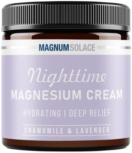 Magnesium Lotion – Nighttime Magnesium Cream – Apply to Legs, Arms or Chest - Topical Magnesium Chloride – USA Made and Safe for Kids (Chamomile Lavender)
