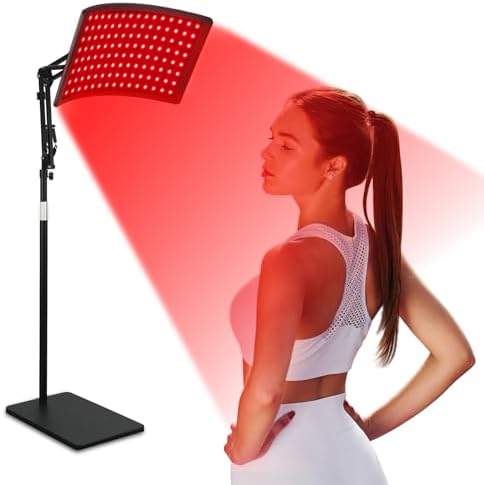 Red Light Therapy for Body, Adjustable Infrared Light Therapy Lamp with Stand - 660nm Red Light and 850nm Near Infrared Light Lamp Device for Facial and Body Skincare