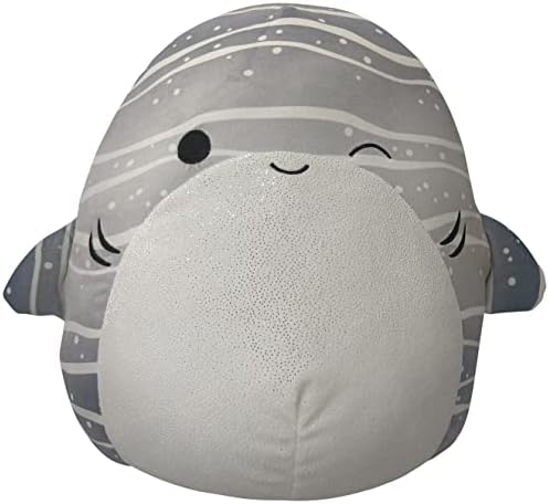 Squishmallows Original 14-Inch Sachie Grey Striped Whale Shark with White Belly - Large Ultrasoft Official Jazwres Plush