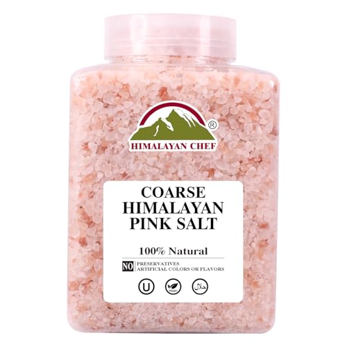 Himalayan Chef Pink Himalayan Salt Coarse Grain, Plastic Jar - 5 lbs. For Refill Grinders