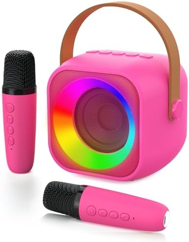 Karaoke Machine for Kids, Toys for 3-12 Years Old Girls Gifts, Kids Karaoke Microphone Machine Toy, Best Fun Christmas Birthday Gifts for 5 6 7 8 9 10 11 Years Teens Girl Boys Rose
