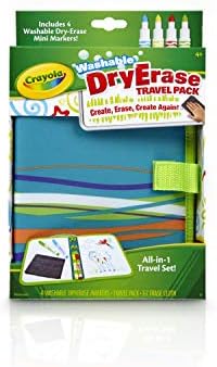 Crayola Washable Dry Erase Travel Pack, Whiteboard for Kids, Ages 4, 5, 6, 7
