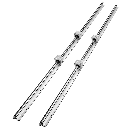 VEVOR Linear Rail Slide SBR16-1500mm 2 PCS and 4 PCS SBR16UU Slide Blocks Linear Guide Rail and Bearings Kit for Automated Machines DIY Project CNC Router Machines