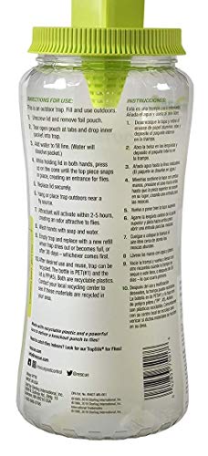 RESCUE! POP! Reusable Fly Trap with Fast-Acting Water-Soluble Attractant for Home & Agricultural Settings, Durable Recyclable Plastic (Pack of 4)