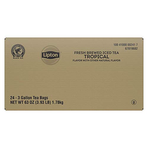 Lipton Iced Tea Bags, Unsweetened Iced Tea, Tropical, 3 Gallon-Sized Tea Bags(Pack of 24)