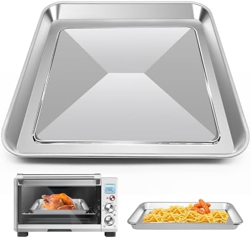 12" × 12" Toaster Oven Baking Pan for Breville Smart Oven BOV800XL, Smart Oven Plus BOV810BSS, Smart Oven Pro BOV845BSS, Smart Oven Air BOV900BSS, Compatible with Ninja SP100 SP101 SP201 Air Fry Oven