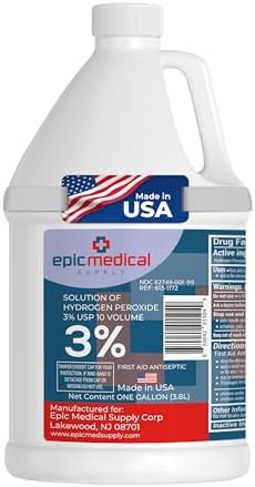 3% Hydrogen Peroxide - First Aid Antiseptic & Multipurpose Cleaner - Topical Wash for Cuts, Scrapes and Minor Cuts - H2O2 Hydrogen Peroxide 3 Percent USP Solution (1 Gallon)