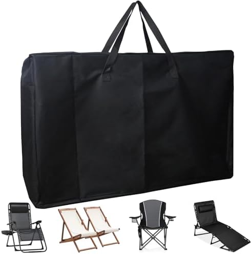 Heavy Duty Folding Chair Storage Bag, 600D Chair Storage Case for Beach Chair Camping Chair Zero Gravity Chair Folding Walker/Wheelchair, Extra Large Travel Bag with Zippers, 41.5" Lx 11" Wx 28.5" H