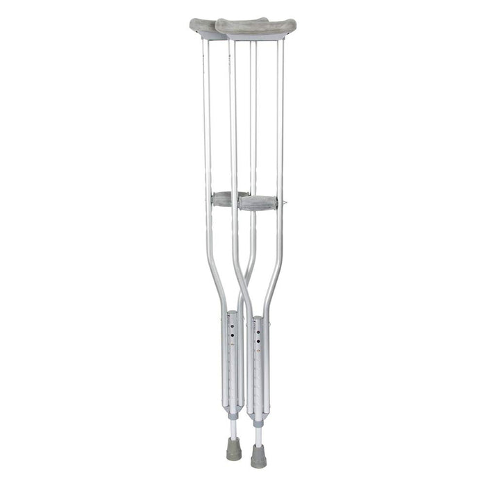 BodyMed Aluminum Crutches, Adult, Tall, 5' 10"–6' 6" – Pair of Lightweight, Height Adjustable Crutches – Includes Padded Underarm Cushions, Hand Grips, & Rubber Tips – Max. Weight Capacity 300 lb.