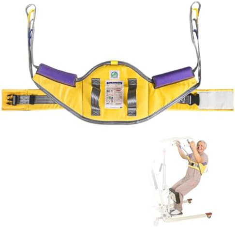 Sit to Stand Lift Patient Aid Padded Sling and Stand Assist with Back Support,Patient Lift Sling Works with Most Mobility Aids & Equipment (Large-Yellow)