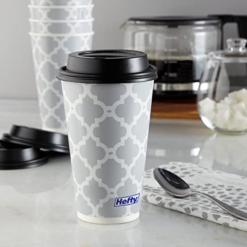 Hefty Paper Disposable Hot Cups with Lids, 16 Ounce, 20 Count