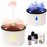 Ultrasonic Essential Oil Volcano Diffusers, 360ml Aromatherapy Diffuser with Multiple Mist Mode, Timer and Waterless Auto-Off, Complimentary 4 Essential Oil for Home Office, White