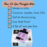 Paraffin Wax Refill for Hands and Feet | FLEUR DE SPA | Made in USA | With Acai, Coconut Oil, Jojoba, Aloe | Hydrates Dry Skin - At-Home Spa Experience