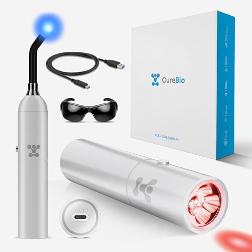 Medical Grade Infrared Red Light Therapy Device, Treat Cold Sore Canker Sore Fever Blister, Pain Relief for Lips, Mouth, Nose, Ear, Near Infrared and Blue Light Therapy Wand