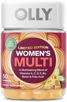 OLLY Womens Multivitamin Gummies, Daily Vitamin Support Supplement -Limited Edition Cozy Crème Brulee Flavor - 50ct
