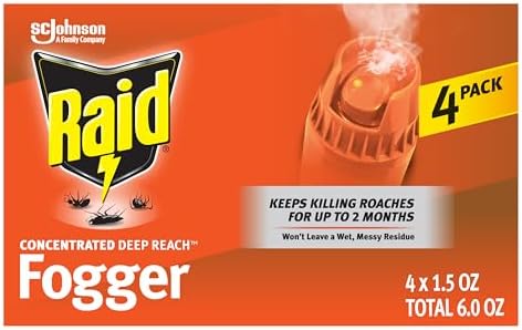 Raid Concentrated Deep Reach Pest Killer & Roach Fogger, 1.5 fl oz, 4 Count
