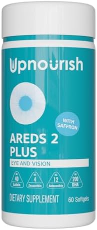 UpNourish AREDS 2 Eye Vitamins for Seniors - Lutein Eye Health Supplement for Adults - Computer Eye Strain Relief, Ocular Health and Dry Eye Support - Vision & Eye Supplements for Women and Men